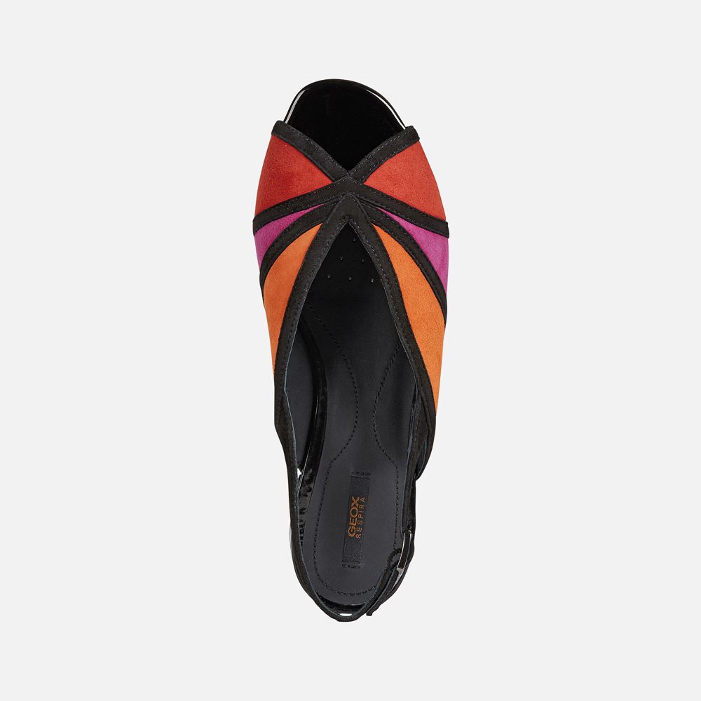 Geox Sandals Orange/Black Wistrey - Geox Womens Shoes - QOWIFZ827